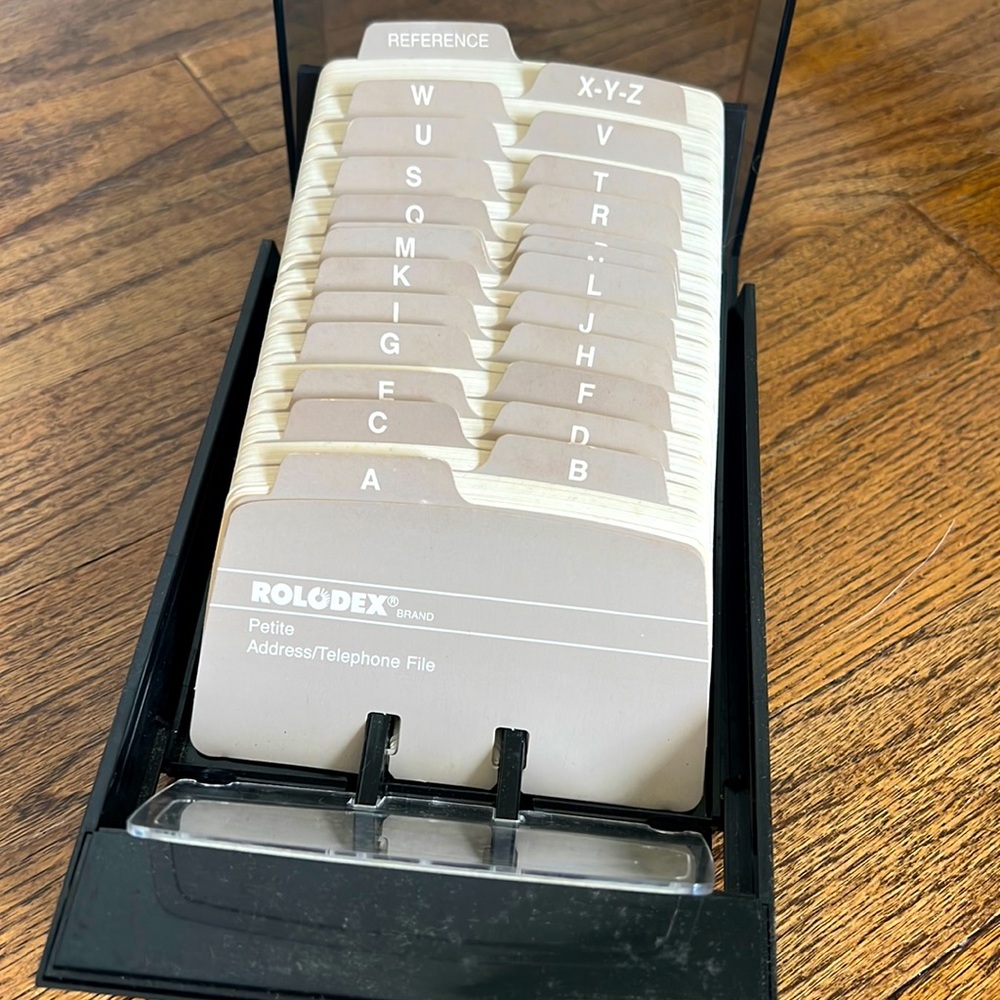 Rolodex card info organizer